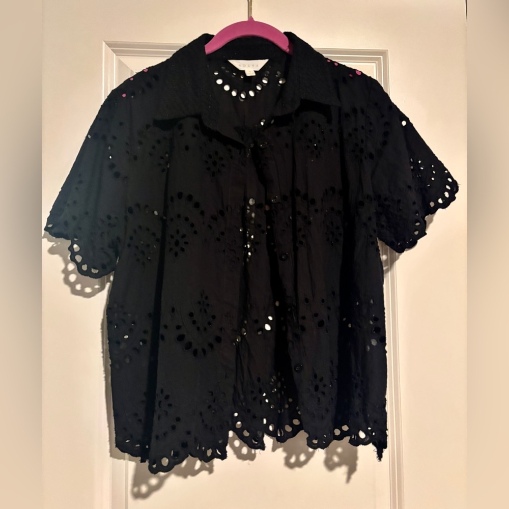 Adiva Black Eyelet Blouse